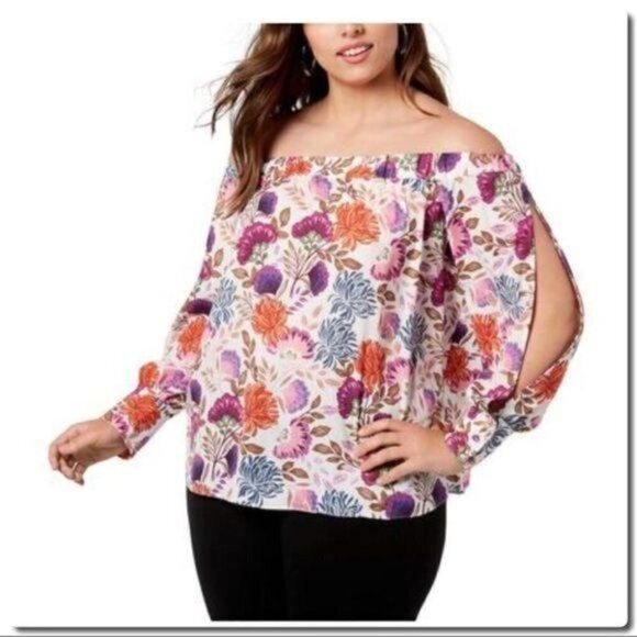 INC 𝅺off Shoulder Floral Blouse - Picture 2 of 6